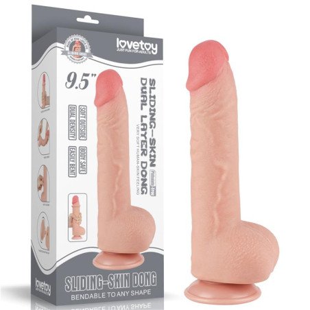 Dildo Dual Density Piel Deslizante Retractil 95