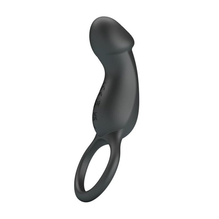 Trae Anillo Vibrador Silicona USB Negro