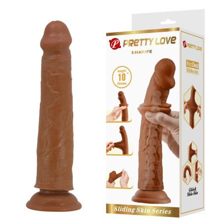 Sharife Dildo con Piel Deslizante Retractil 25 cm